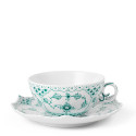 Чашка чайная с блюдцем 0,22л коллекции Emerald Green Fluted Full Lace бренда Royal Copenhagen