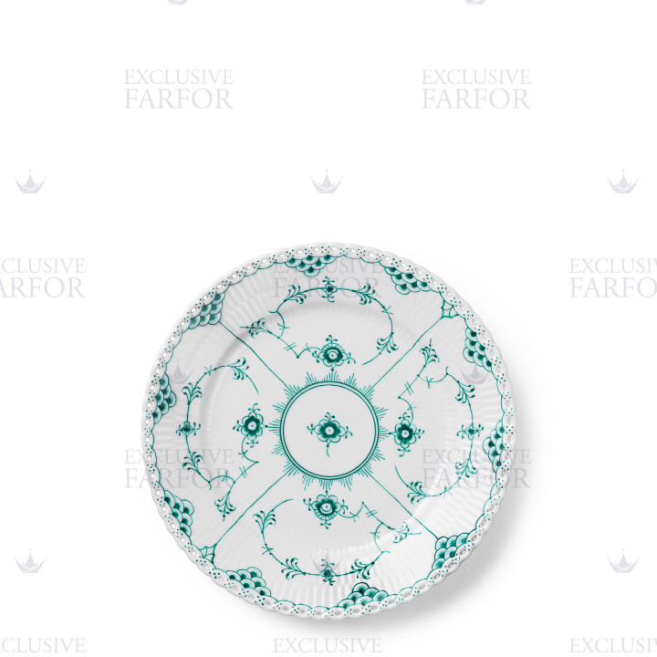 Тарелка десертная 19см коллекции Emerald Green Fluted Full Lace бренда Royal Copenhagen