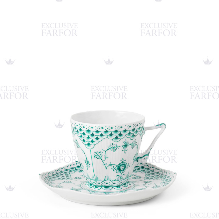 Чашка с блюдцем 0,14л коллекции Emerald Green Fluted Full Lace бренда Royal Copenhagen