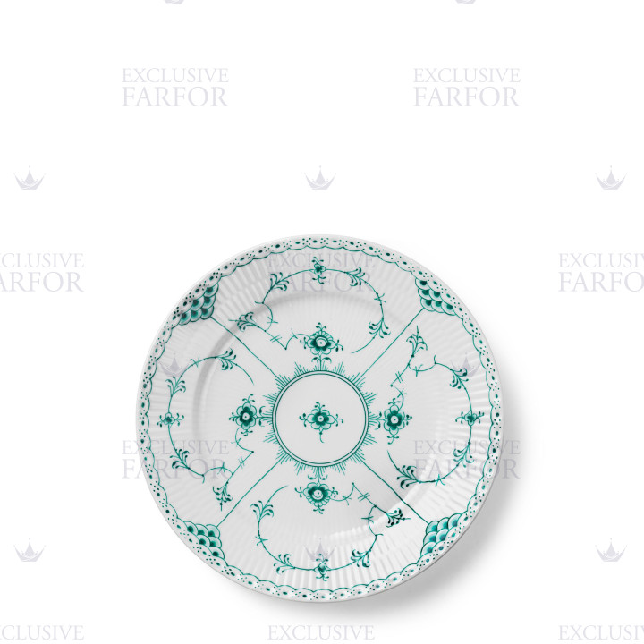 Тарелка десертная 19см коллекции Emerald Green Fluted Half Lace бренда Royal Copenhagen