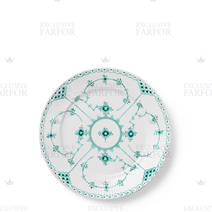 Тарелка закусочная 22см коллекции Emerald Green Fluted Half Lace бренда Royal Copenhagen