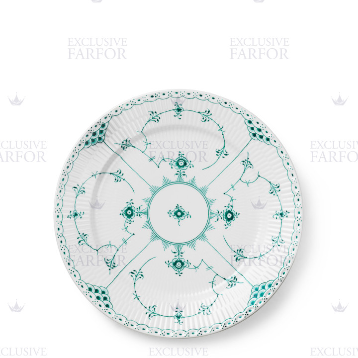 Тарелка главная 27см коллекции Emerald Green Fluted Half Lace бренда Royal Copenhagen