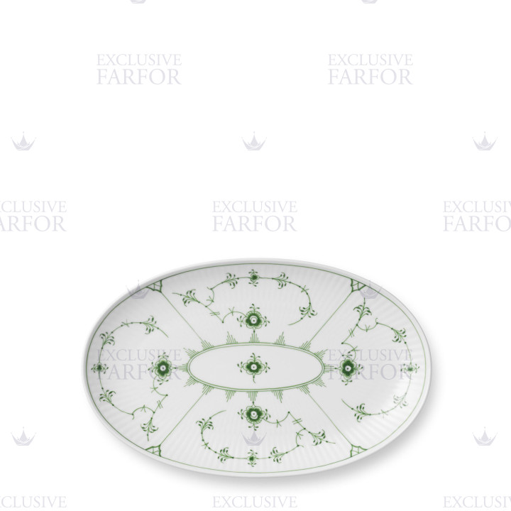 Блюдо овальное 23х15см коллекции Green Fluted Plain бренда Royal Copenhagen