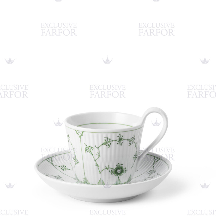 Чашка с блюдцем 0,24л коллекции Green Fluted Plain бренда Royal Copenhagen