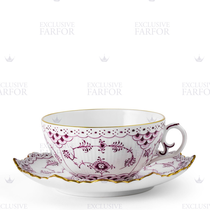 Чашка с блюдцем 0,22л коллекции Purpur Fluted Full Lace (Лимитированная серия) бренда Royal Copenhagen