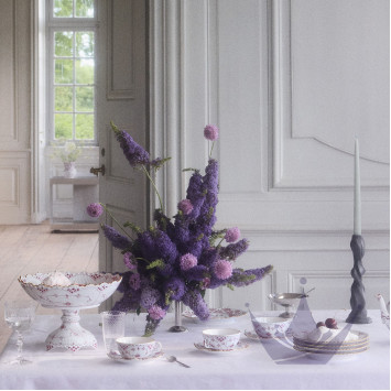 Чаша на ножке 18,5см коллекции Purpur Fluted Full Lace (Лимитированная серия) бренда Royal Copenhagen