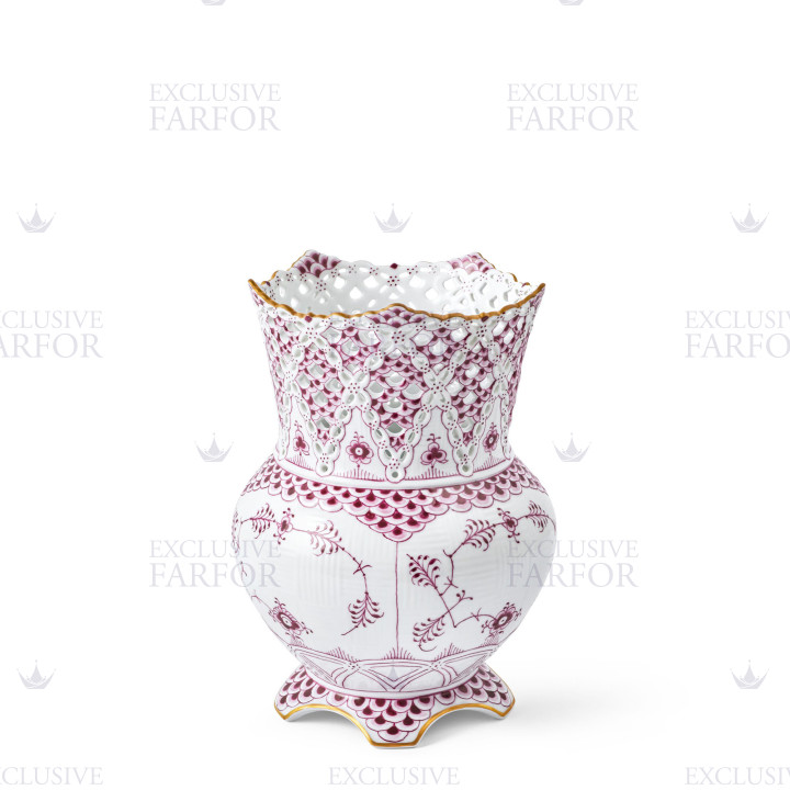 Ваза 22см коллекции Purpur Fluted Full Lace (Лимитированная серия) бренда Royal Copenhagen