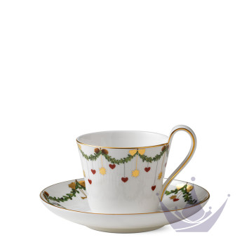 Чашка с блюдцем 0,24л коллекции Star Fluted Christmas бренда Royal Copenhagen