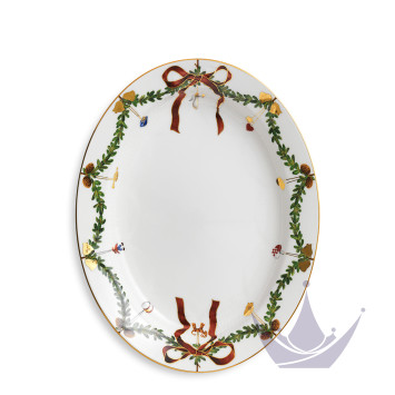 Блюдо овальное 37см коллекции Star Fluted Christmas бренда Royal Copenhagen