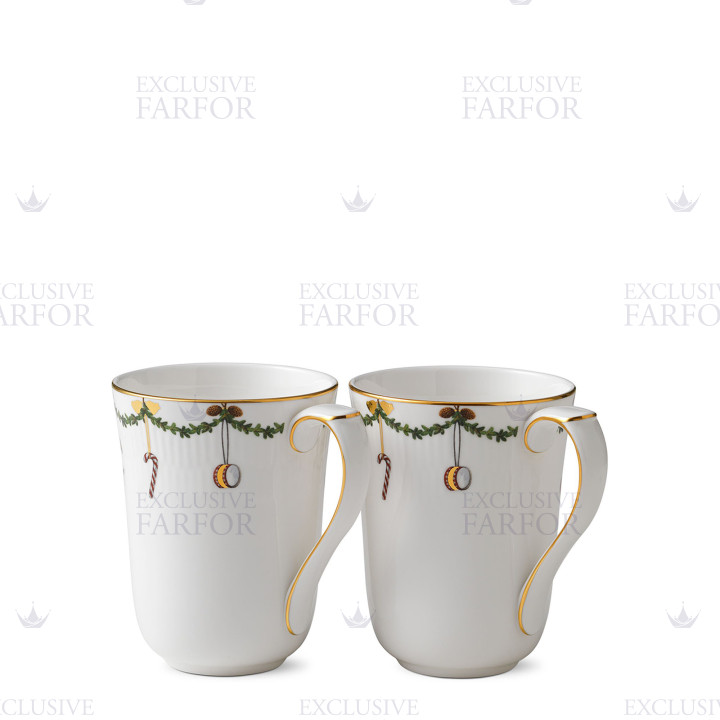 Кружка 0,36л, 2шт. коллекции Star Fluted Christmas бренда Royal Copenhagen