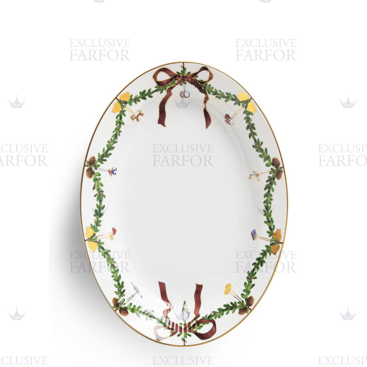 Блюдо овальное 34см коллекции Star Fluted Christmas бренда Royal Copenhagen