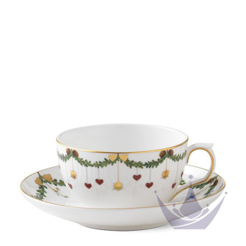 Чашка с блюдцем 0,32л коллекции Star Fluted Christmas бренда Royal Copenhagen