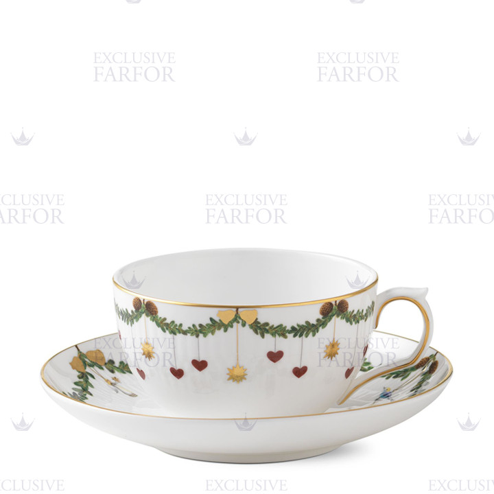 Чашка с блюдцем 0,32л коллекции Star Fluted Christmas бренда Royal Copenhagen