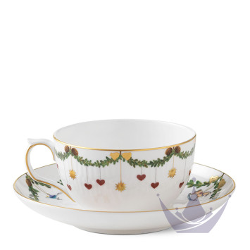 Чашка с блюдцем 0,32л коллекции Star Fluted Christmas бренда Royal Copenhagen