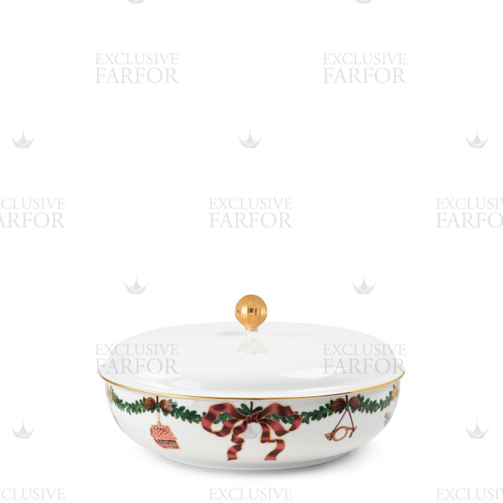 Чаша с крышкой 21см коллекции Star Fluted Christmas бренда Royal Copenhagen