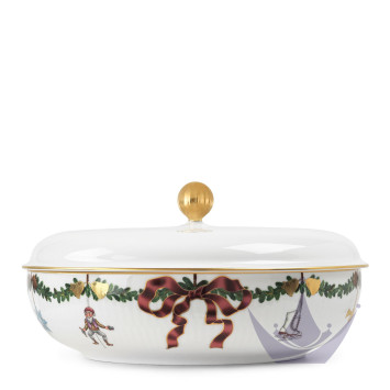 Чаша с крышкой 21см коллекции Star Fluted Christmas бренда Royal Copenhagen