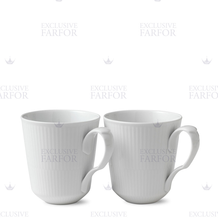 Кружка 0,37л, 2шт. коллекции White Fluted бренда Royal Copenhagen