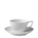 Чашка чайная с блюдцем 0,28л коллекции White Fluted бренда Royal Copenhagen