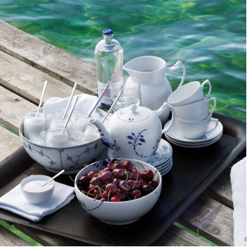 Чашка чайная с блюдцем 0,28л коллекции White Fluted бренда Royal Copenhagen