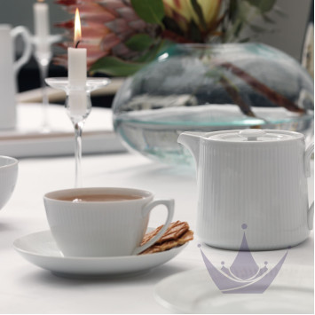 Чашка чайная с блюдцем 0,28л коллекции White Fluted бренда Royal Copenhagen