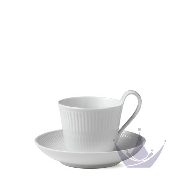 Чашка с блюдцем 0,25л коллекции White Fluted бренда Royal Copenhagen