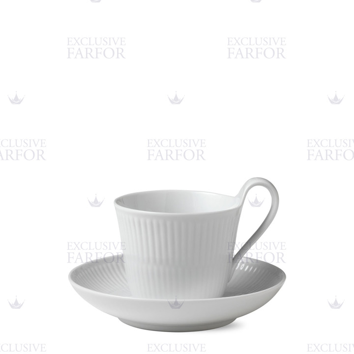 Чашка с блюдцем 0,25л коллекции White Fluted бренда Royal Copenhagen
