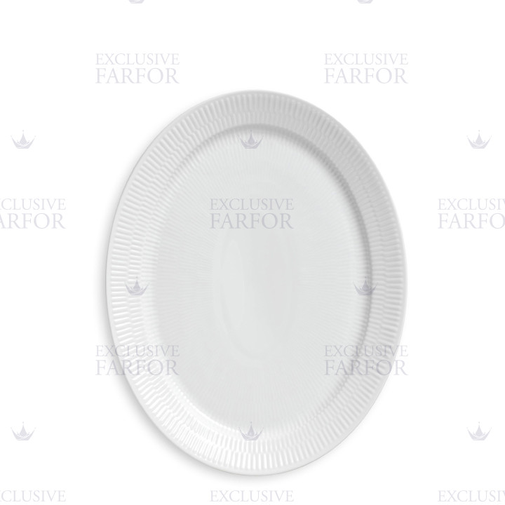 Блюдо овальное 34см коллекции White Fluted бренда Royal Copenhagen