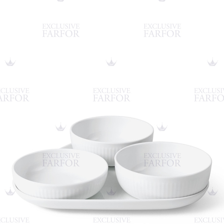 Набор из 4 предметов коллекции White Fluted бренда Royal Copenhagen