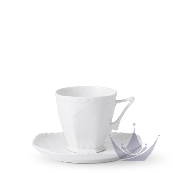 Чашка с блюдцем 0,14л коллекции White Fluted Full Lace бренда Royal Copenhagen