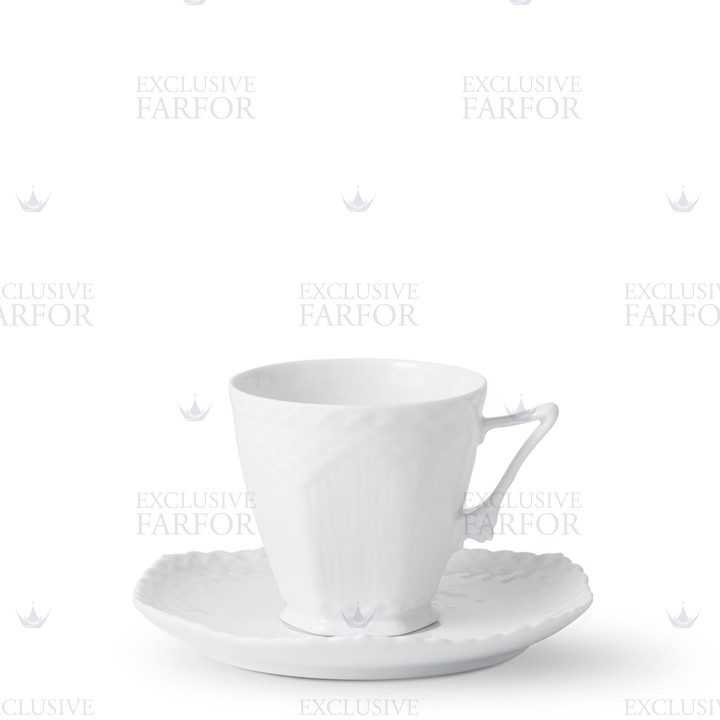 Чашка с блюдцем 0,14л коллекции White Fluted Full Lace бренда Royal Copenhagen