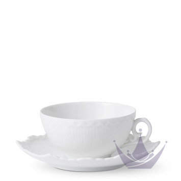 Чашка с блюдцем 0,22л коллекции White Fluted Full Lace бренда Royal Copenhagen