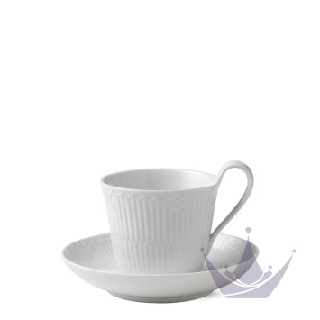Чашка с блюдцем 0,25л коллекции White Fluted Half Lace бренда Royal Copenhagen