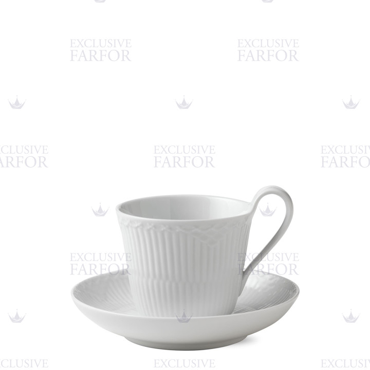 Чашка с блюдцем 0,25л коллекции White Fluted Half Lace бренда Royal Copenhagen