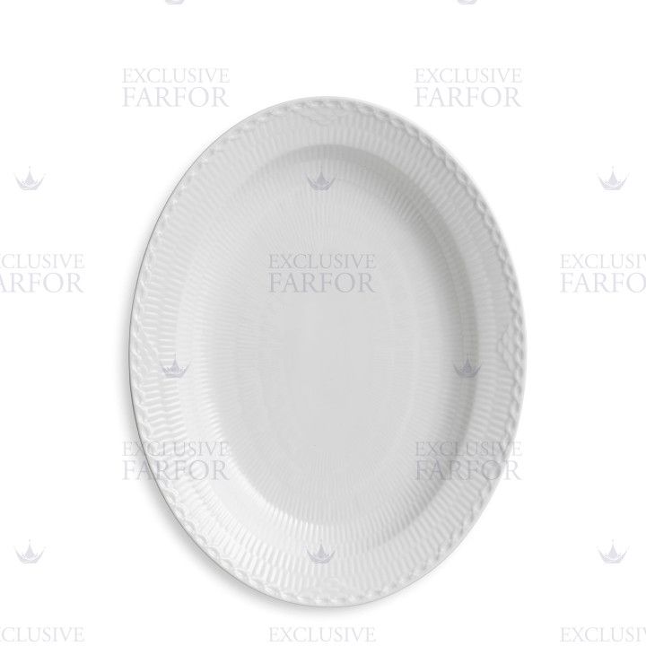 Блюдо овальное 36см коллекции White Fluted Half Lace бренда Royal Copenhagen