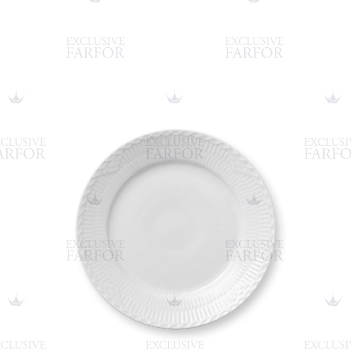Тарелка закусочная 19см коллекции White Fluted Half Lace бренда Royal Copenhagen