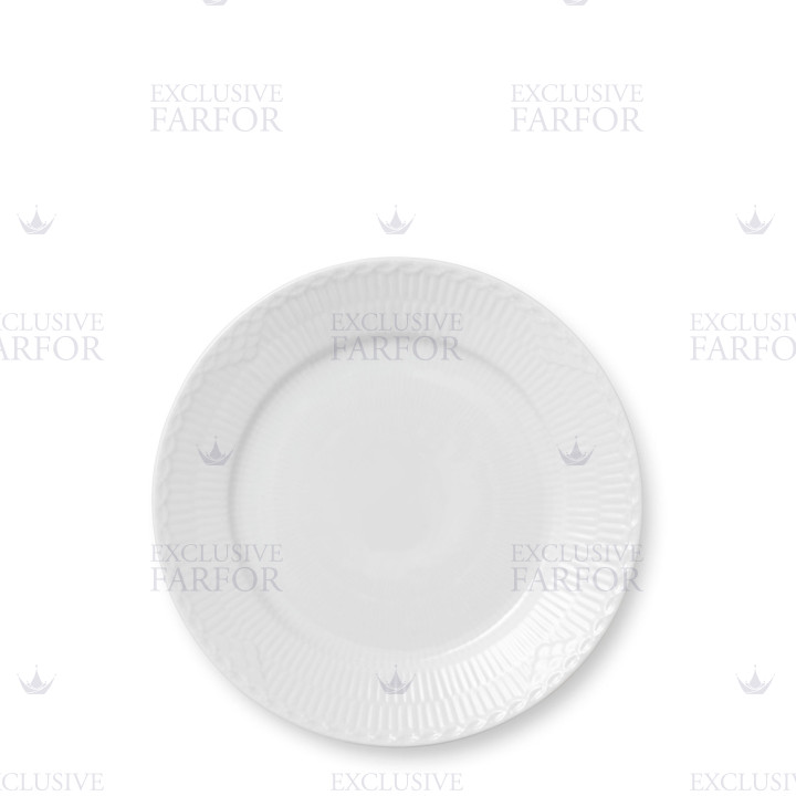 Тарелка закусочная 22см коллекции White Fluted Half Lace бренда Royal Copenhagen