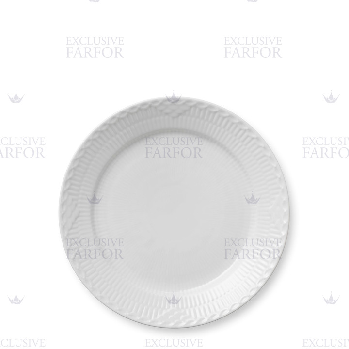 Тарелка главная 25см коллекции White Fluted Half Lace бренда Royal Copenhagen