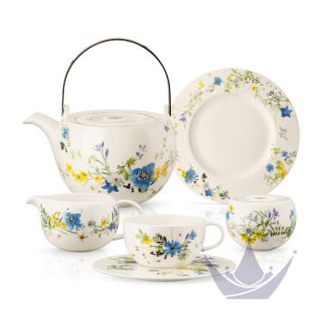 Чайный сервиз на 6 персон коллекции Brillance Fleurs des Alpes бренда Rosenthal
