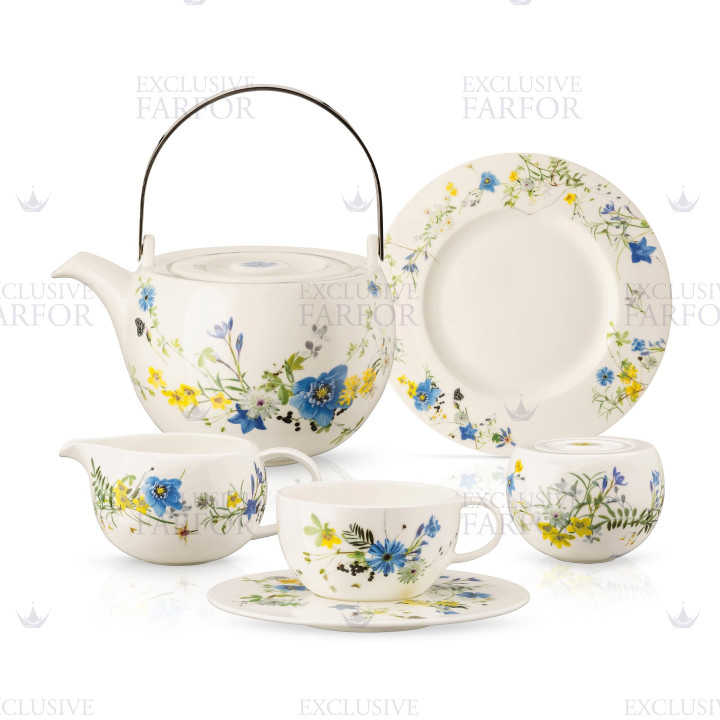 Чайный сервиз на 6 персон коллекции Brillance Fleurs des Alpes бренда Rosenthal