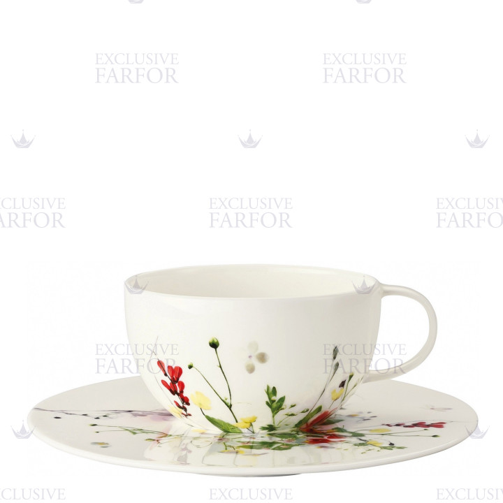 Чашка чайная с блюдцем 0,25л коллекции Brillance Fleurs Sauvages бренда Rosenthal