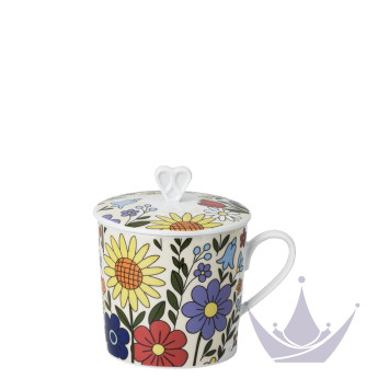 Кружка с крышкой 0,38л коллекции Home Flower Farm 