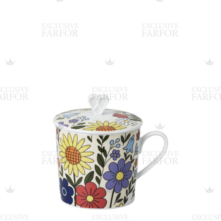 Кружка с крышкой 0,38л коллекции Home Flower Farm 