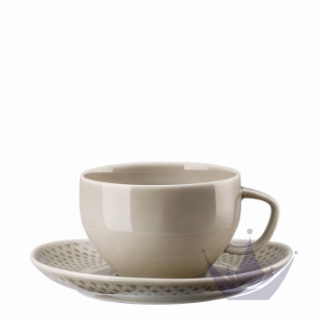 Чашка чайная с блюдцем 0,24л коллекции Junto Pearl Grey бренда Rosenthal