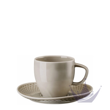 Чашка кофейная с блюдцем 0,23л коллекции Junto Pearl Grey бренда Rosenthal