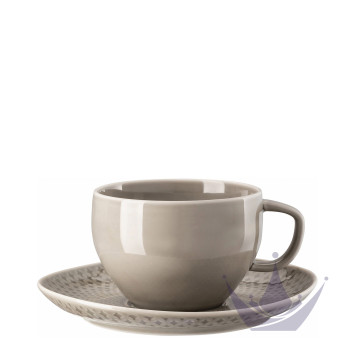 Чашка Café au Lait с блюдцем 0,40л коллекции Junto Pearl Grey бренда Rosenthal