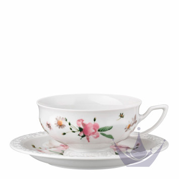 Чашка чайная с блюдцем 0,20л коллекции Maria Pink Rose бренда Rosenthal