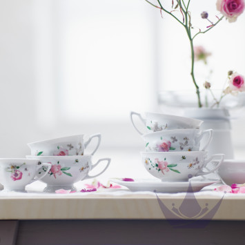 Чайный сервиз на 6 персон коллекции Maria Pink Rose бренда Rosenthal