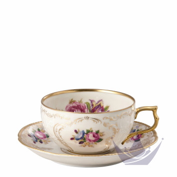Чашка чайная с блюдцем 0,23л коллекции Sanssouci Elfenbein Diplomat бренда Rosenthal