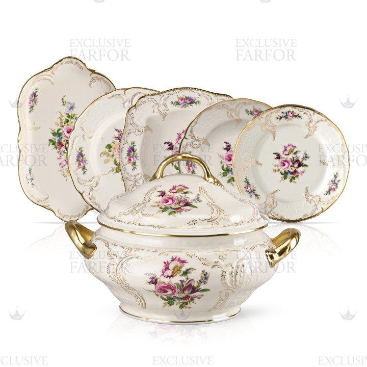 Столовый сервиз на 6 персон коллекции Sanssouci Elfenbein Diplomat бренда Rosenthal