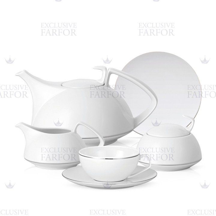 Чайный сервиз на 6 персон коллекции TAC Platin бренда Rosenthal